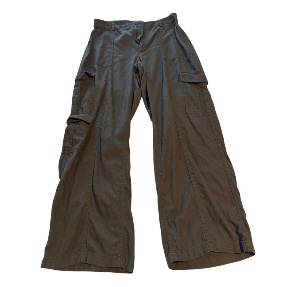 Hollister Cargo Pants Large Ultra High-Rise Baggy Dark Grey Utility EUC